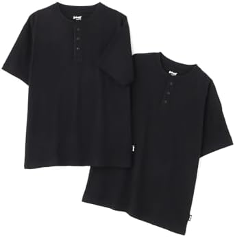 Schott ブラック ヘンリーネックシャツ 21DFL+gxAtL._AC_.jpg